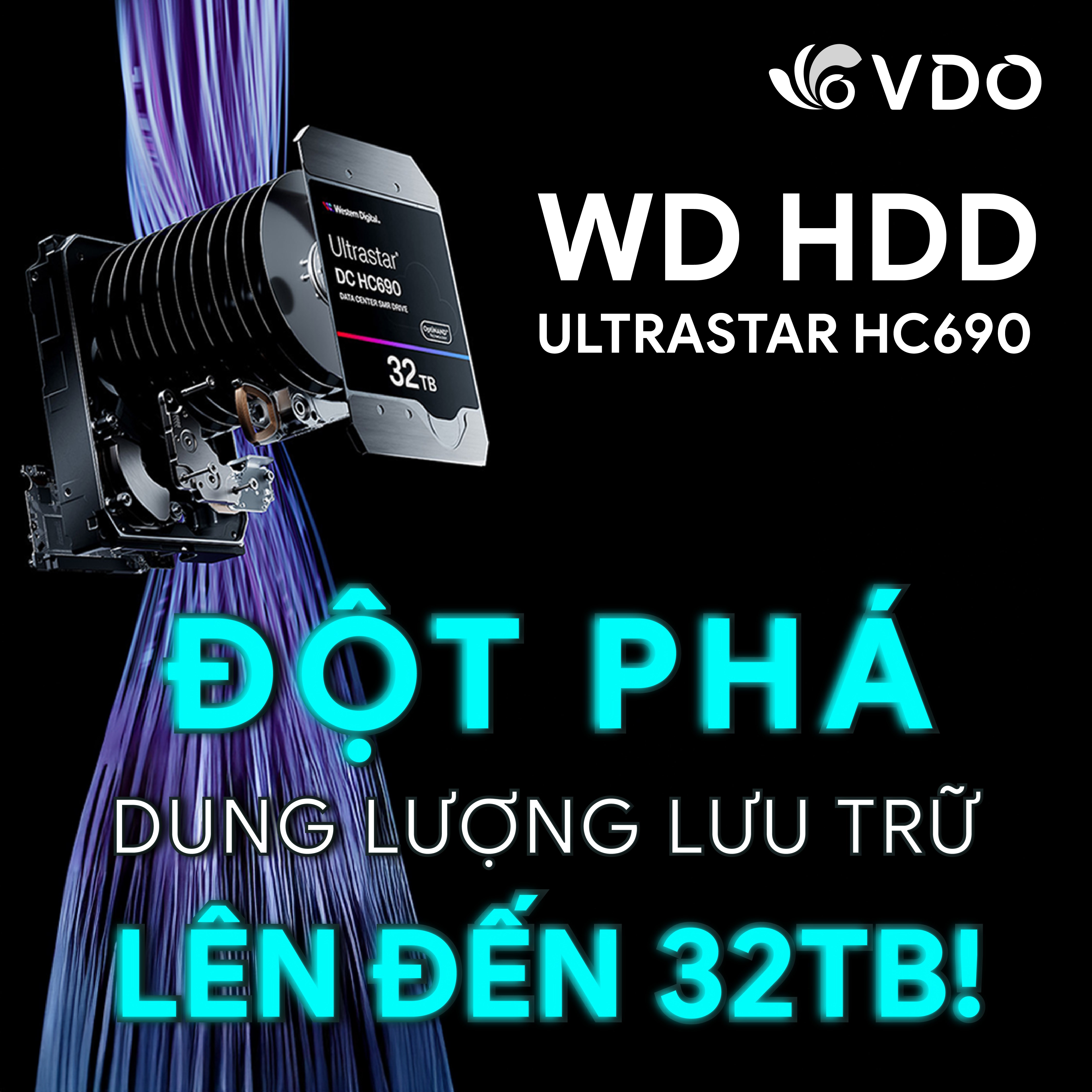 Western Digital HDD Ultrastar HC690 – Đột phá dung lượng lưu trữ tới 32TB